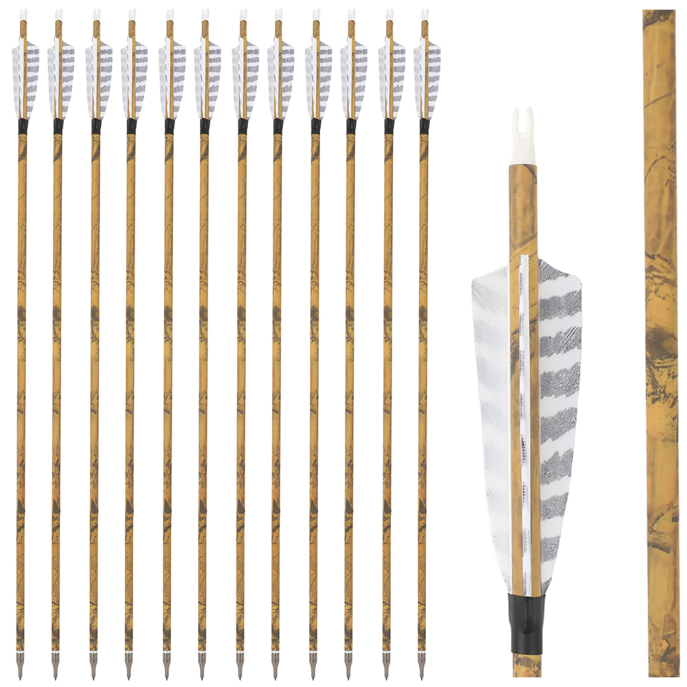 30 Inch Carbon Archery Arrows 6 12 Pack 500 Spine 4 Inch Feathers
