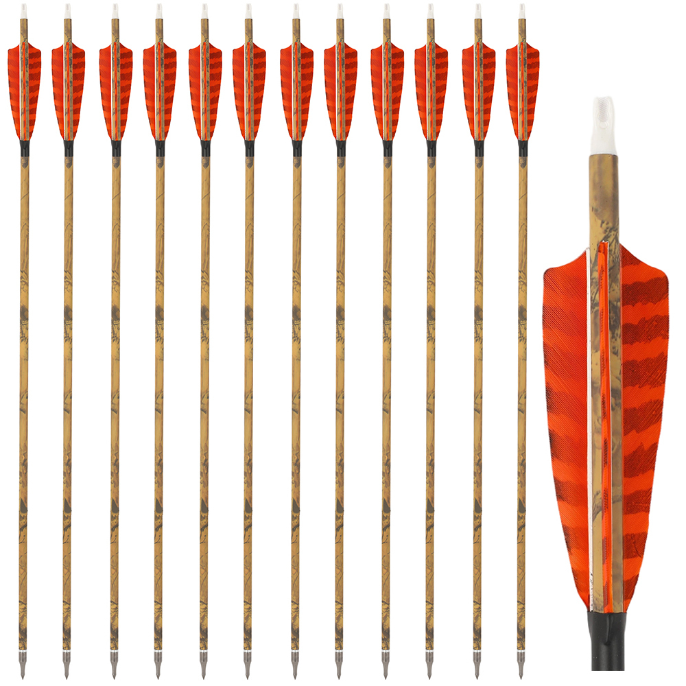 30 Inch Carbon Archery Arrows 6 12 Pack 500 Spine 4 Inch Feathers