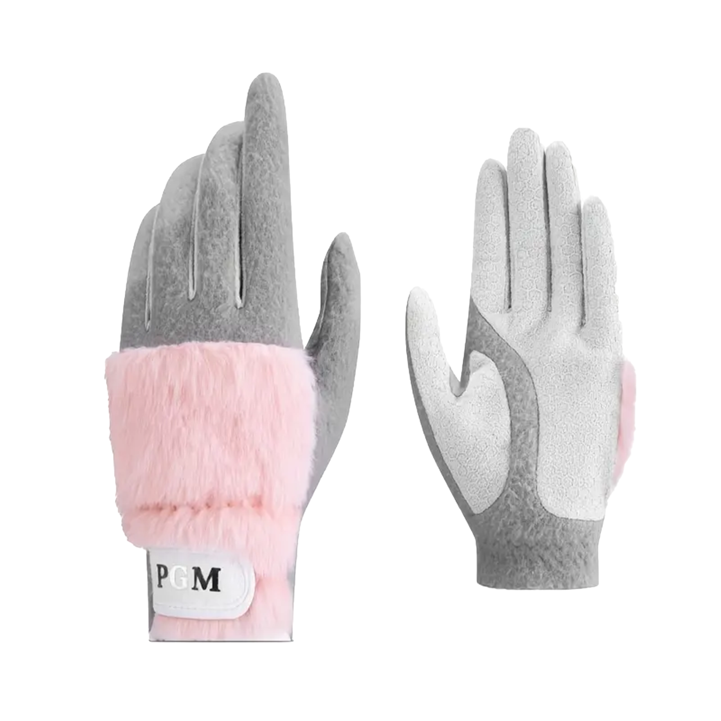 Golf Imitation Rabbit Fur Gloves Palm-Grip Silicone Cold Weather