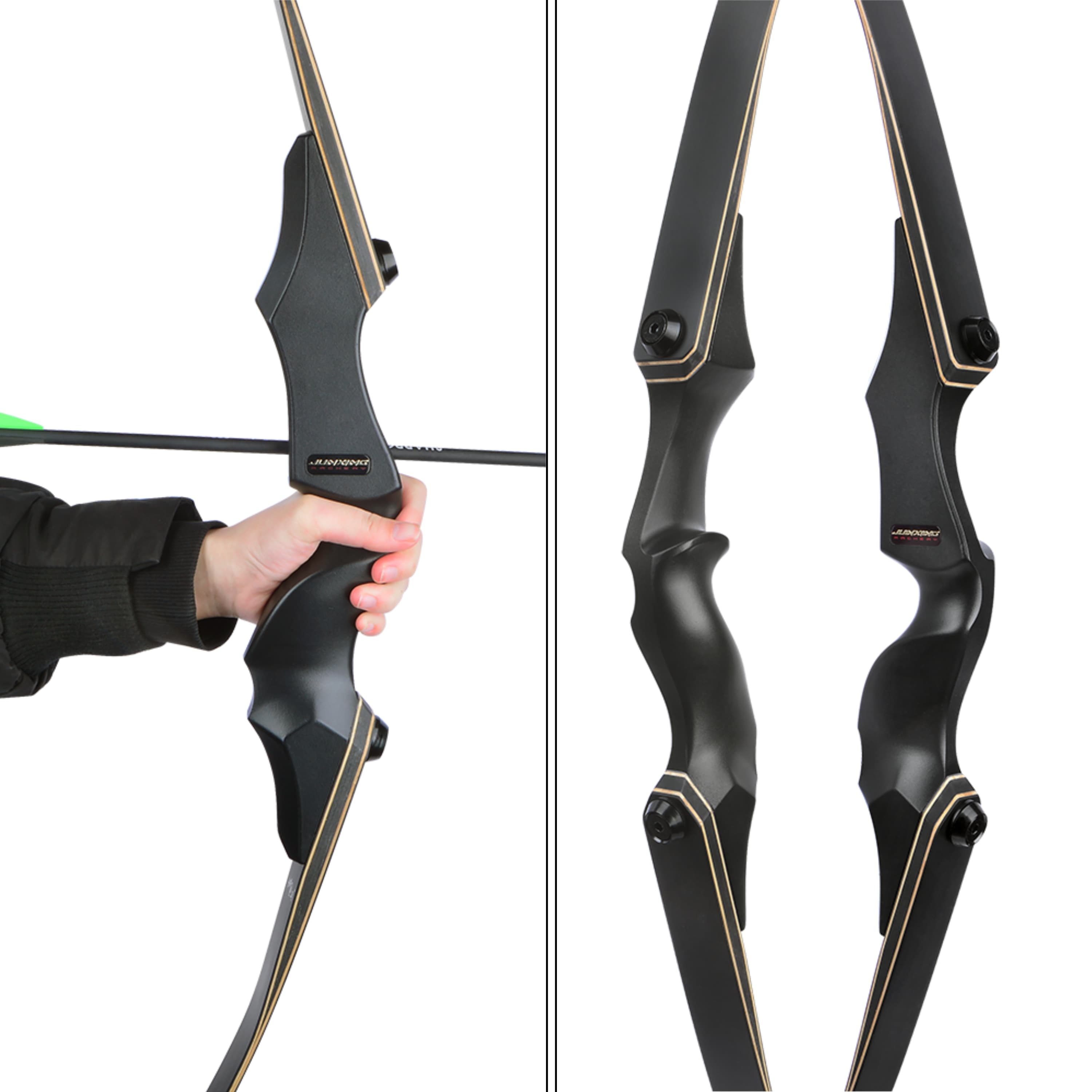 25-65lbs Recurve Bow Kit 60" Takedown Hunting Split Bow