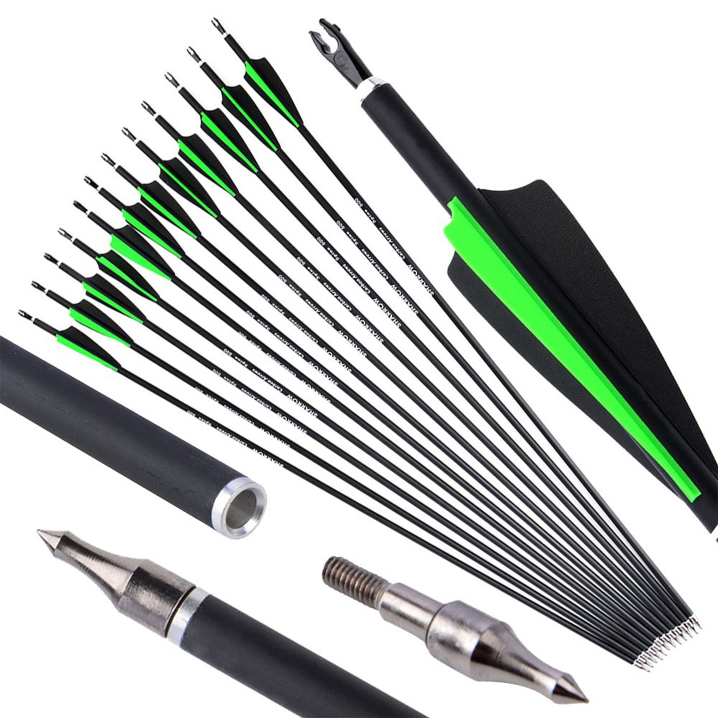 Archery Carbon Arrows SP500 Hunting Arrows 30" Target 12X
