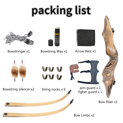 Black Hunter Original Recurve Bow Wooden Bow 20-60lbs