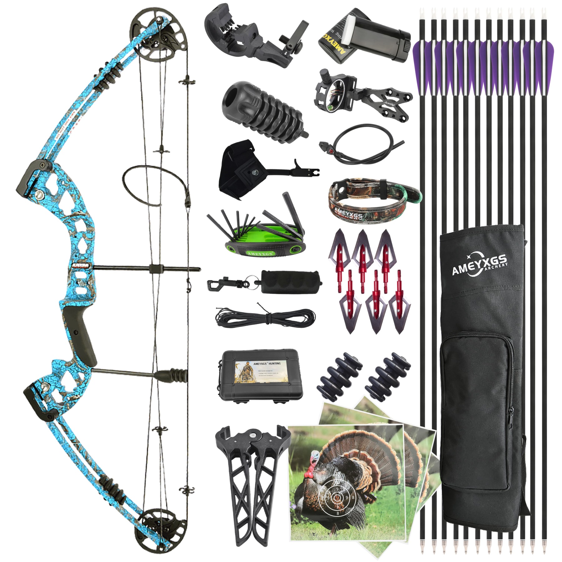 JUNXING M131 Compound Bow Kit Arrows 30-55 Lbs Hunting