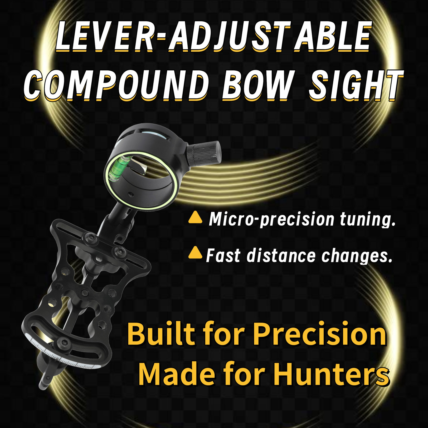 Archery Bow Sight with Level  1/2 Pin Aluminum Hunting
