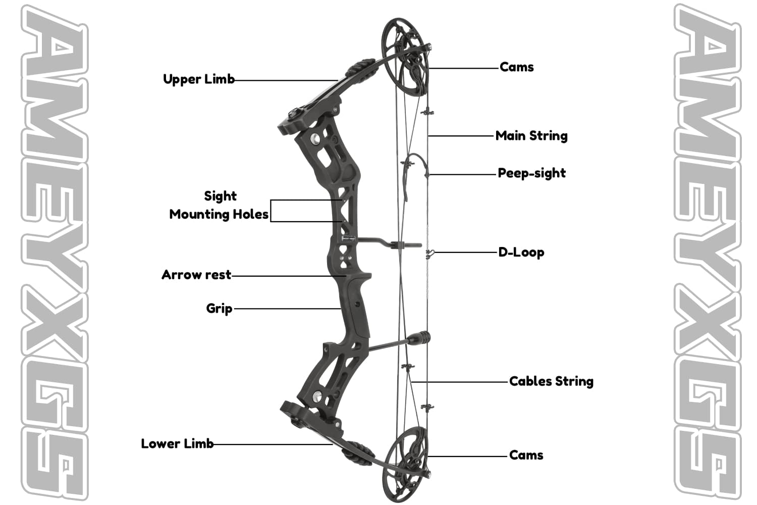 Compound Bow 30-70lbs Adjustable 75% Let-off Pro
