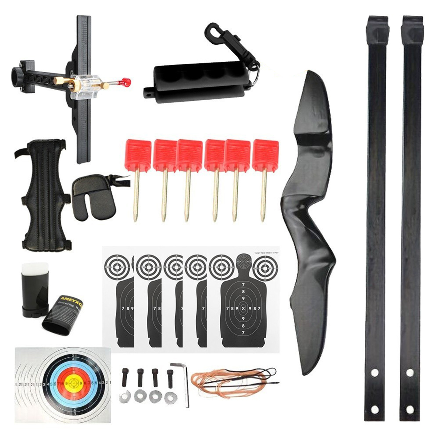 Archery 40lbs Straight Bow Wood Riser Traditional Recurve Bow