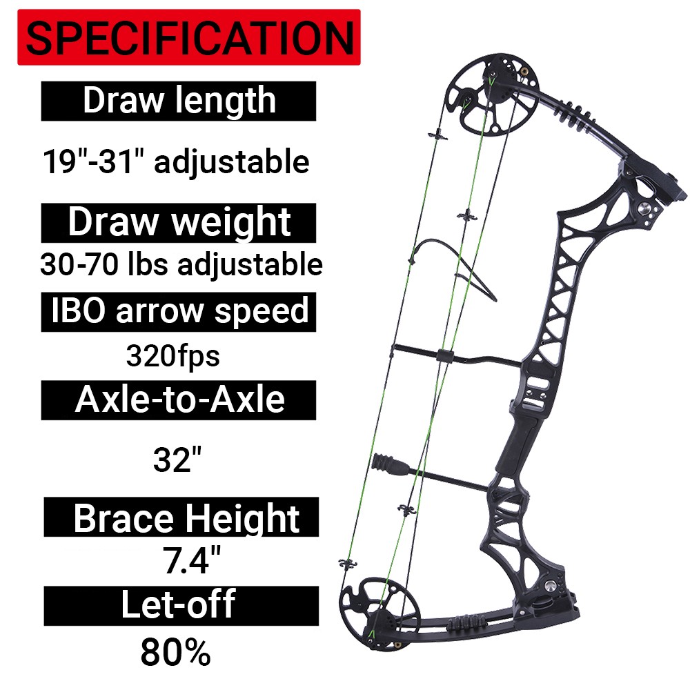 JUNXING M129 Compound Bow Kit Powerful 320FPS Hunting Adults