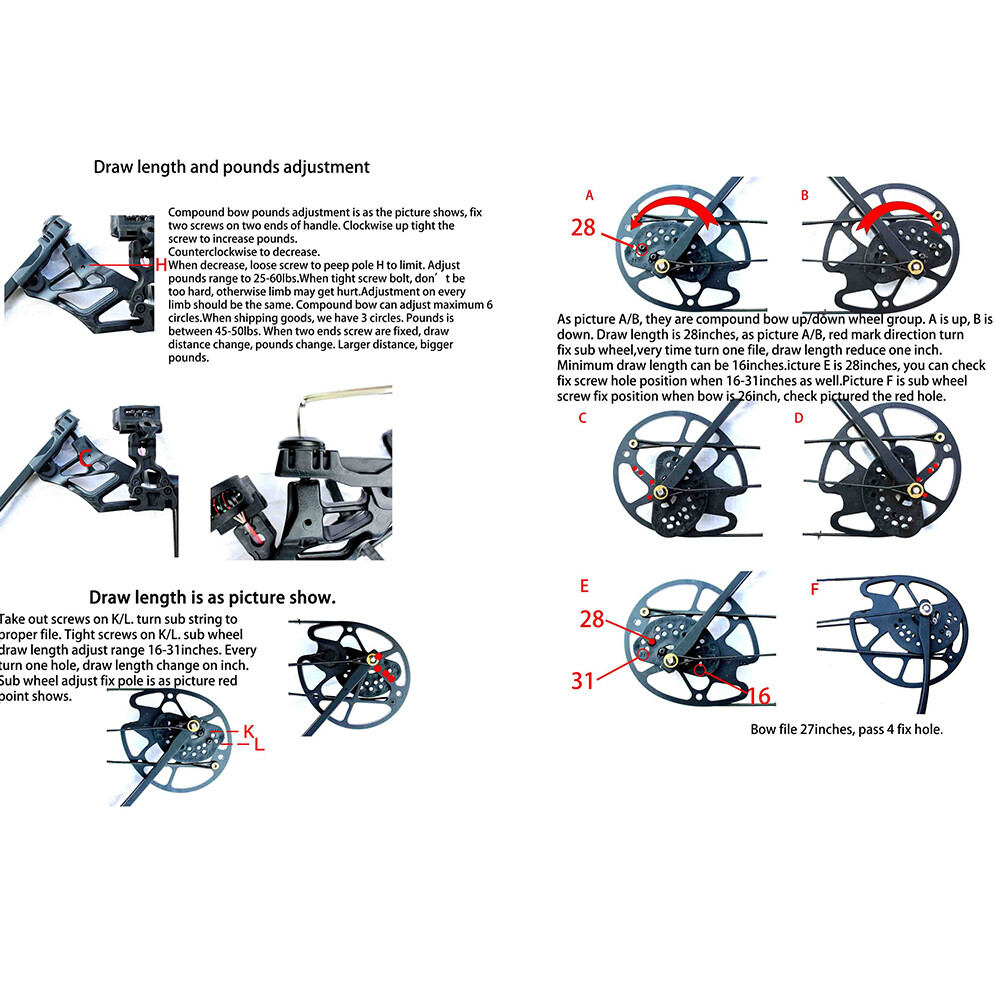 Kaimei Han Target Hunting Compound Bow Kit 30-60 LBS 