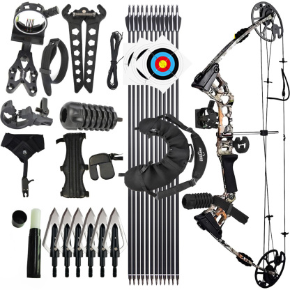 JUNXING X8 Compound Bow Kit Hunting 20-70lbs Camo