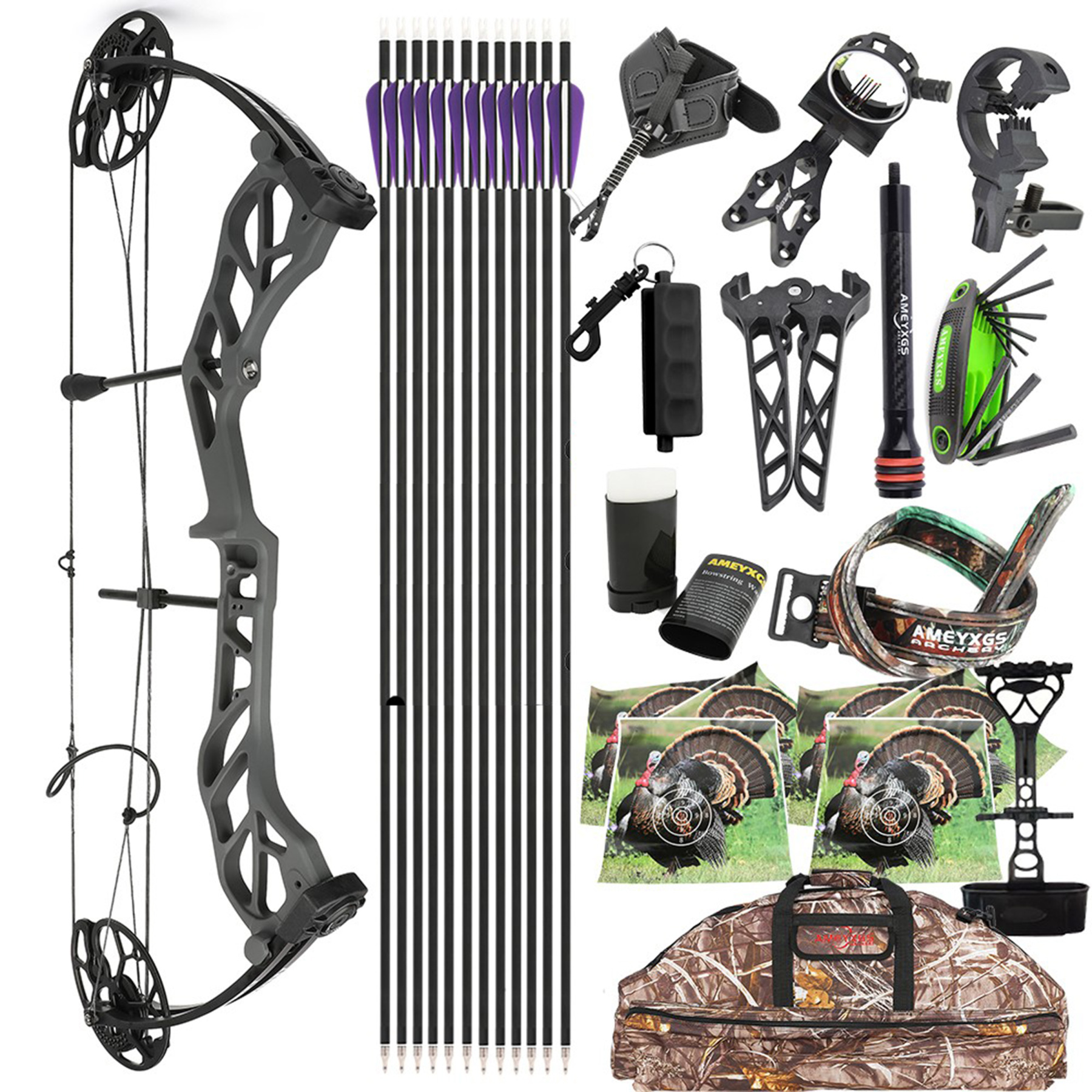 AMEYXGS Archery E8 Compound Bow,3D Hunting Bow