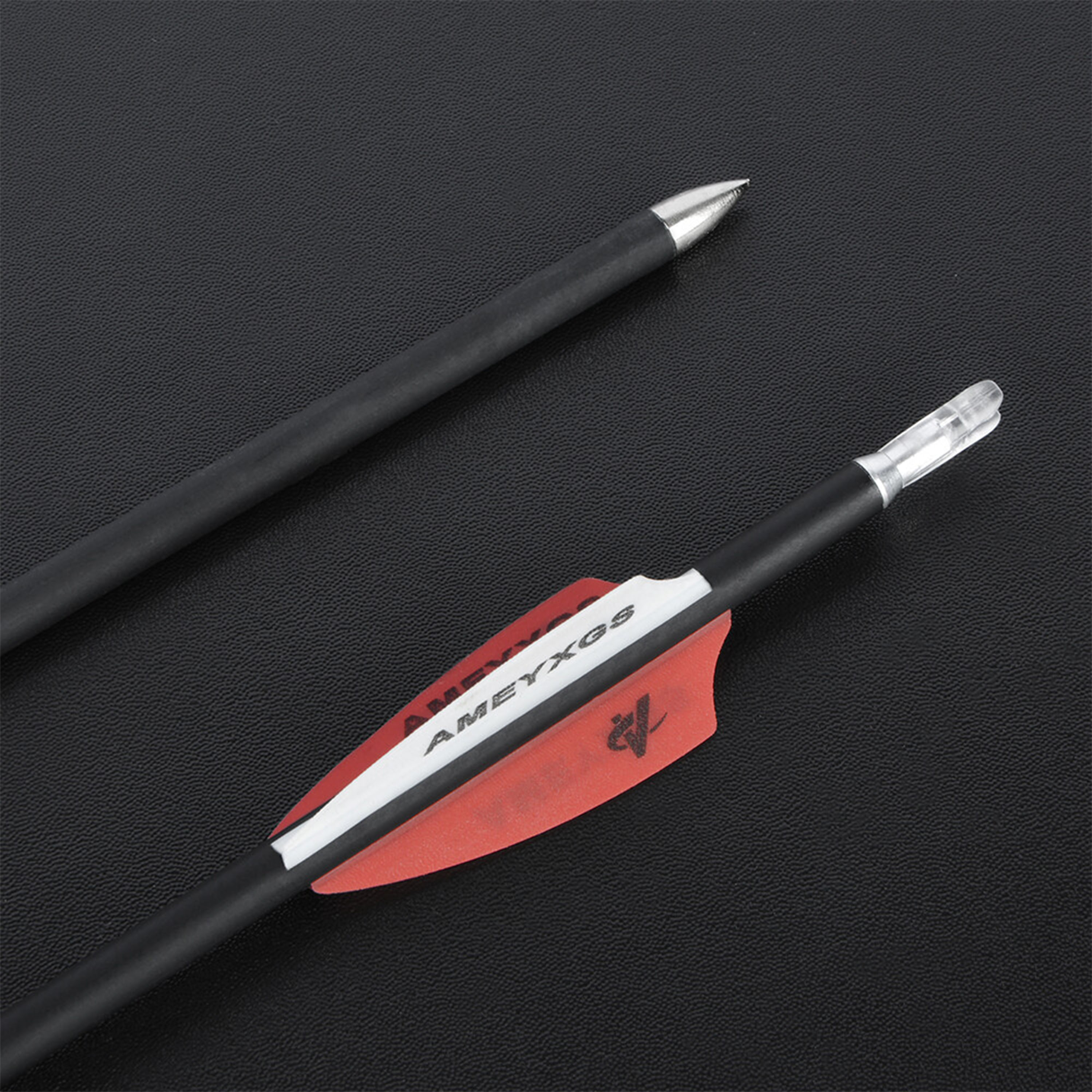AMEYXGS 31'' Archery Carbon Arrows ID4.2mm SP500/600/900/1000 Recurve Bow Hunting-12pcs