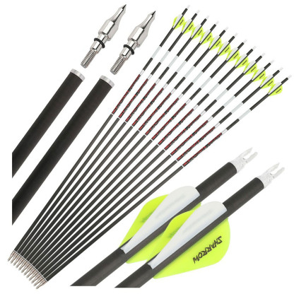 12x 31'' Carbon Arrow Sp300-500 Bow Archery Shooting Hunting