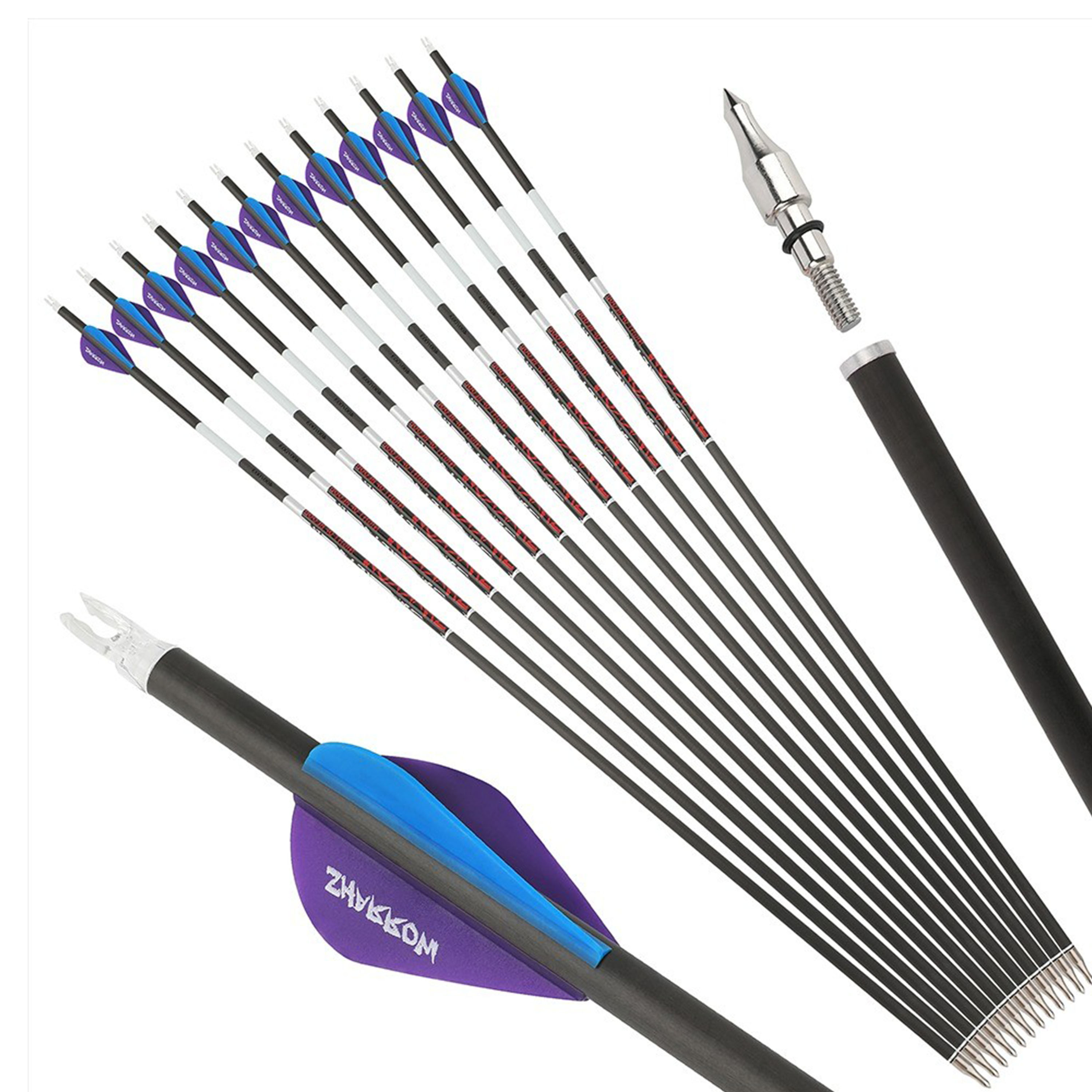 12x 31'' Carbon Arrow Sp300-500 Bow Archery Shooting Hunting