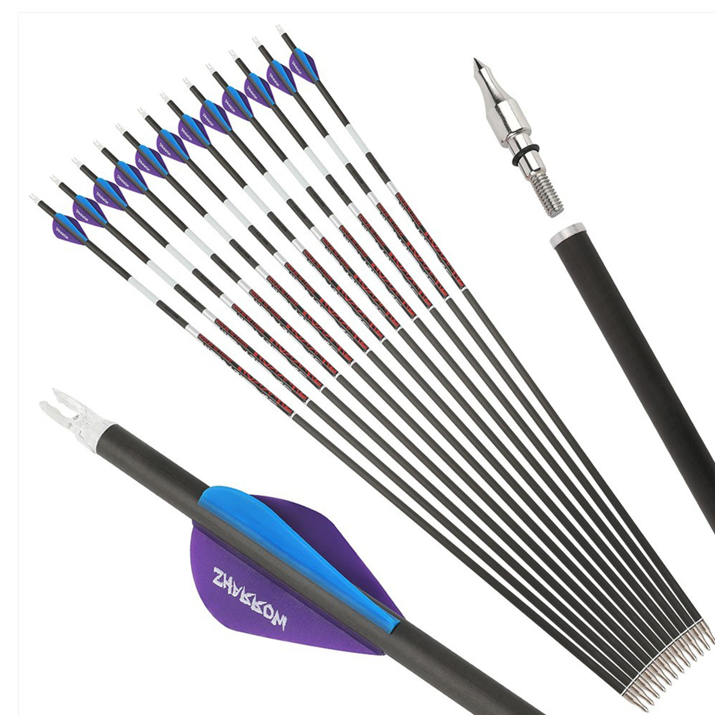 12x 31'' Carbon Arrow Sp300-500 Bow Archery Shooting Hunting