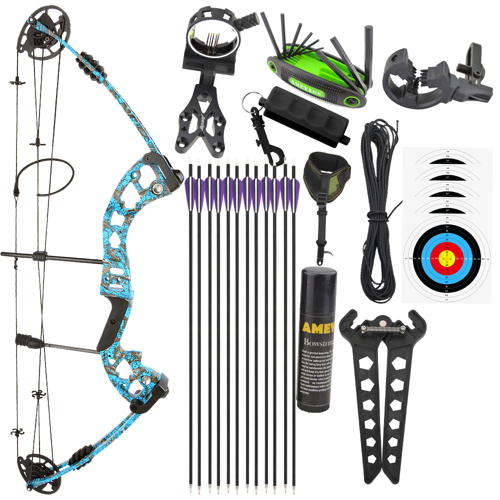 JUNXING M131 Compound Bow and Arrows Kit Blue 