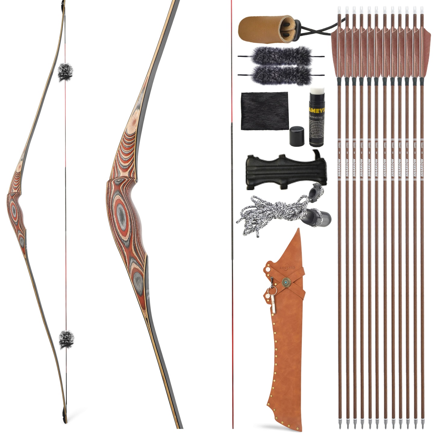Traditional 58" Archery Hybrid Longbow RH/LH 20-55# @28"