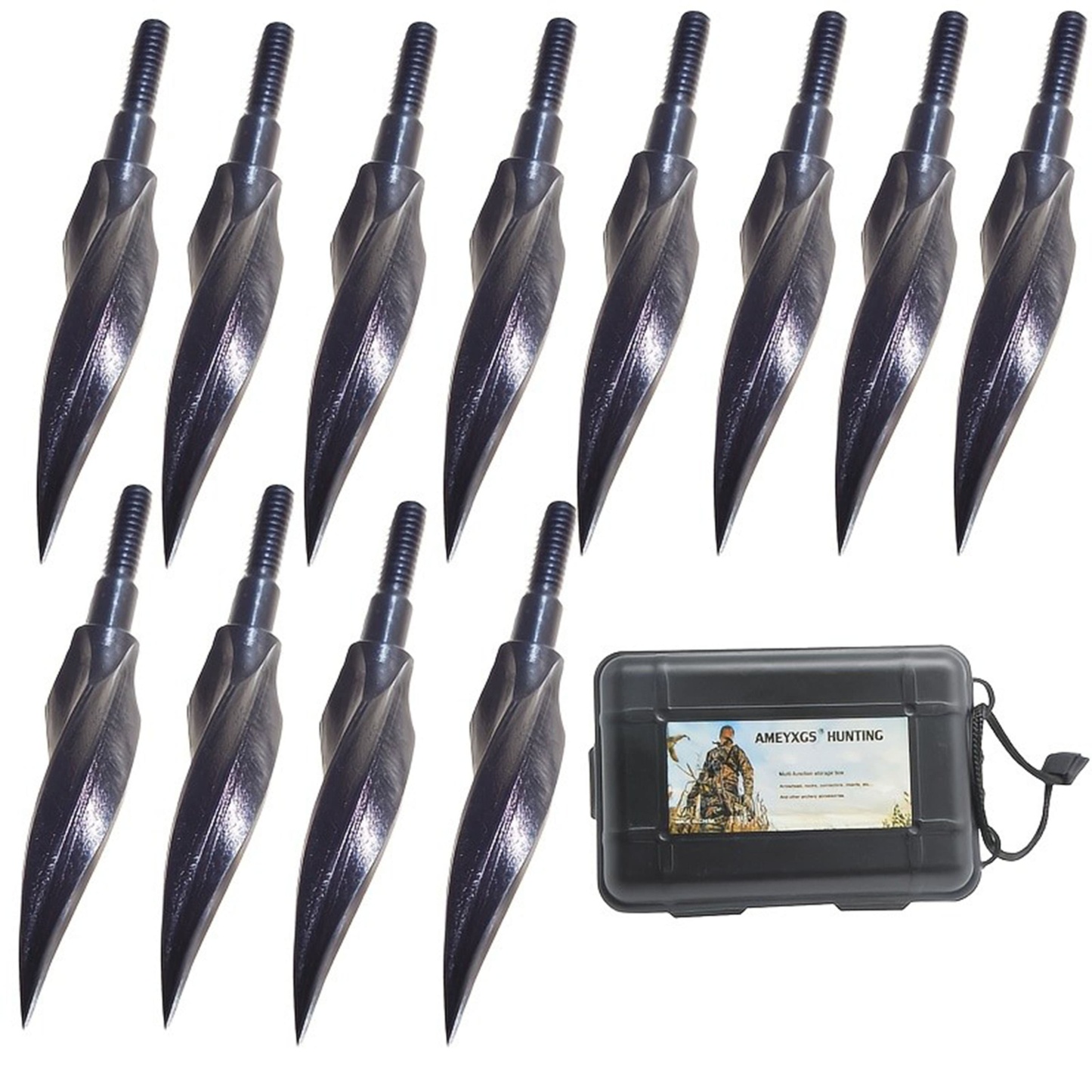 12pcs 150 Grain Metal Archery Hunting Arrowheads for Bow & Crossbow