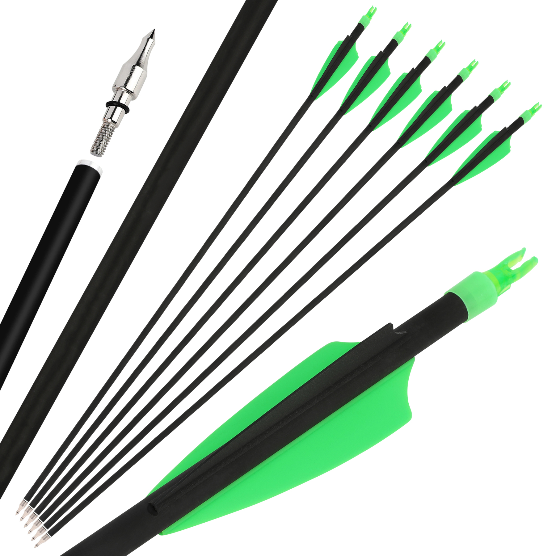AMEYXGS Archery 30'' Carbon Arrow 500 Spine 3D Hunting Target