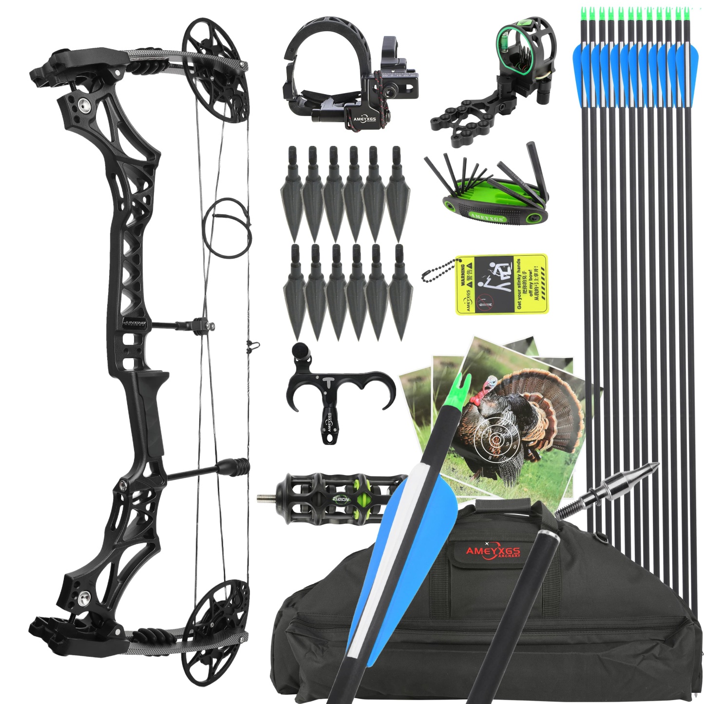 JUNXING M128 Compound Bow Set for Adult Archery Hunting