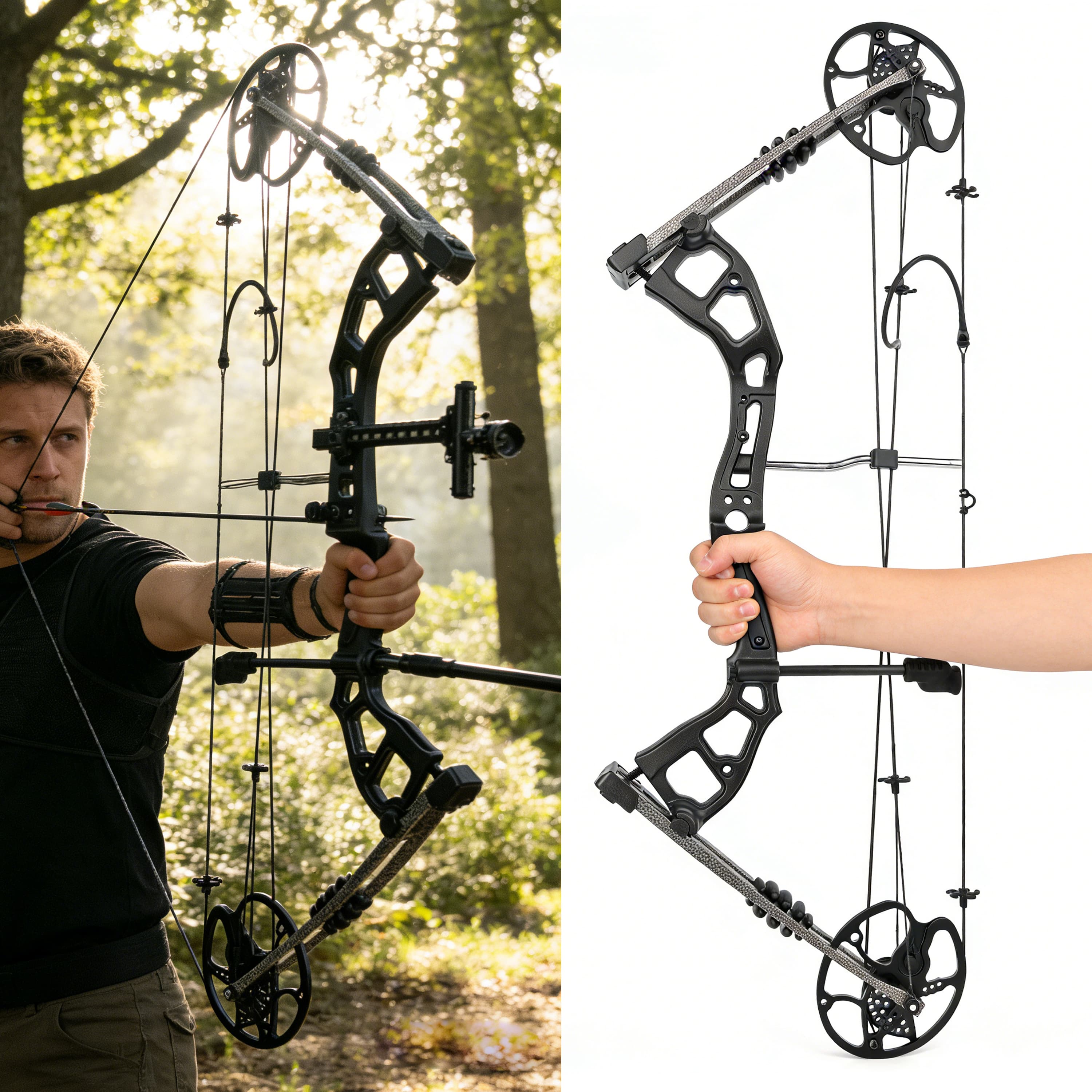 0-70 lbs Compound Bow Arrow Set IBO 325FPS Archery