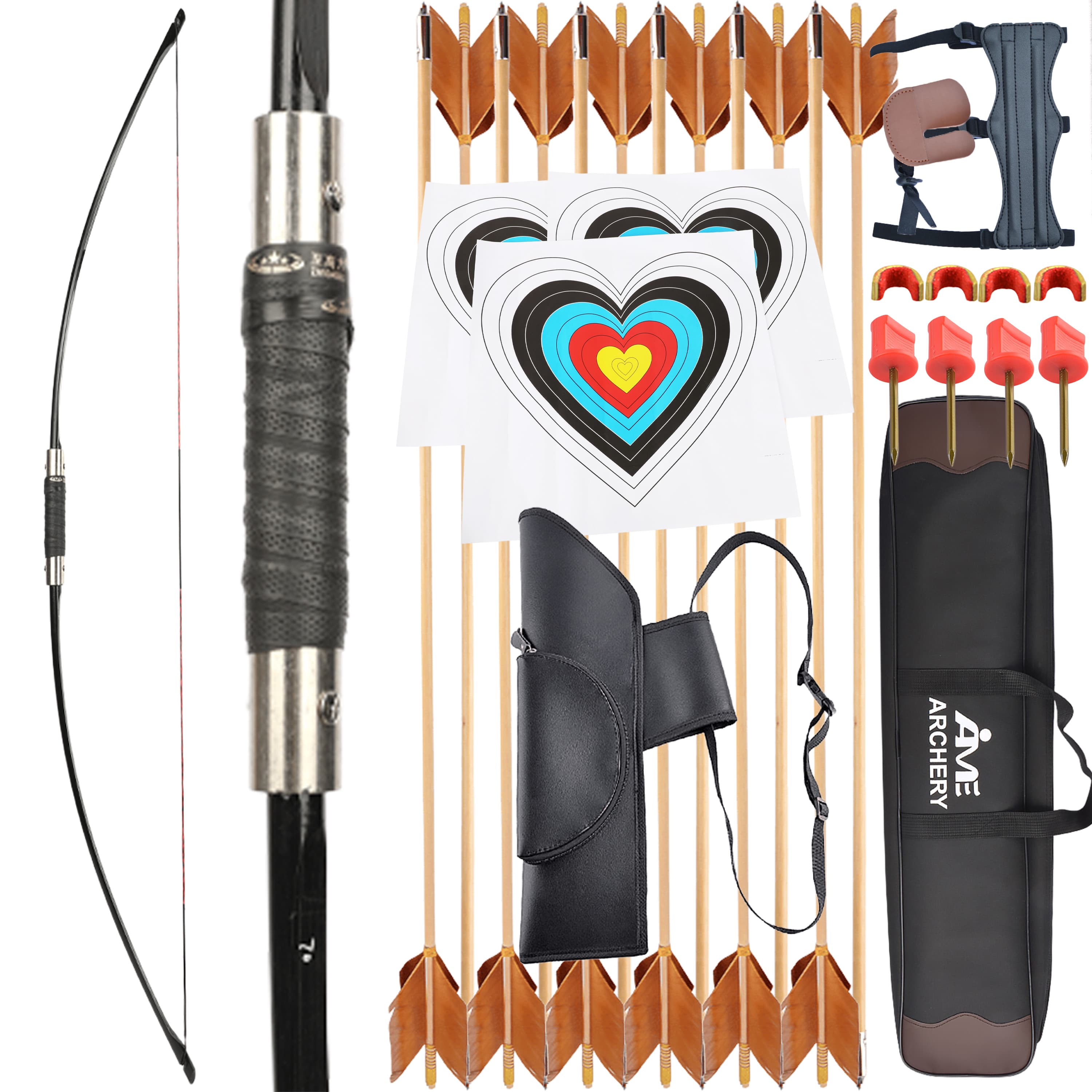 67inch Takedown Traditional English Longbow Archery 25-120lbs