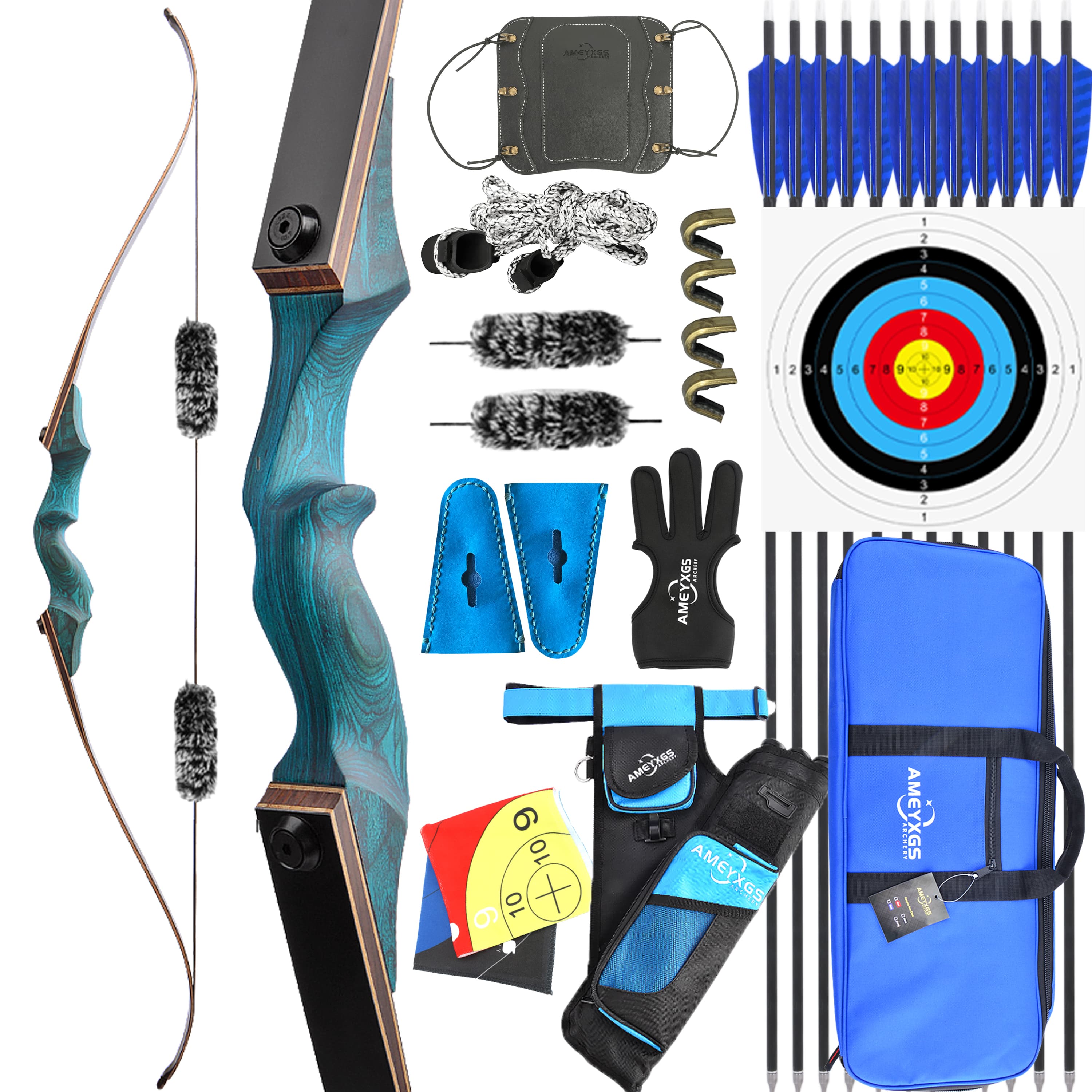 BLACK HUNTER Archery Recurve Bow / Longbow Kit