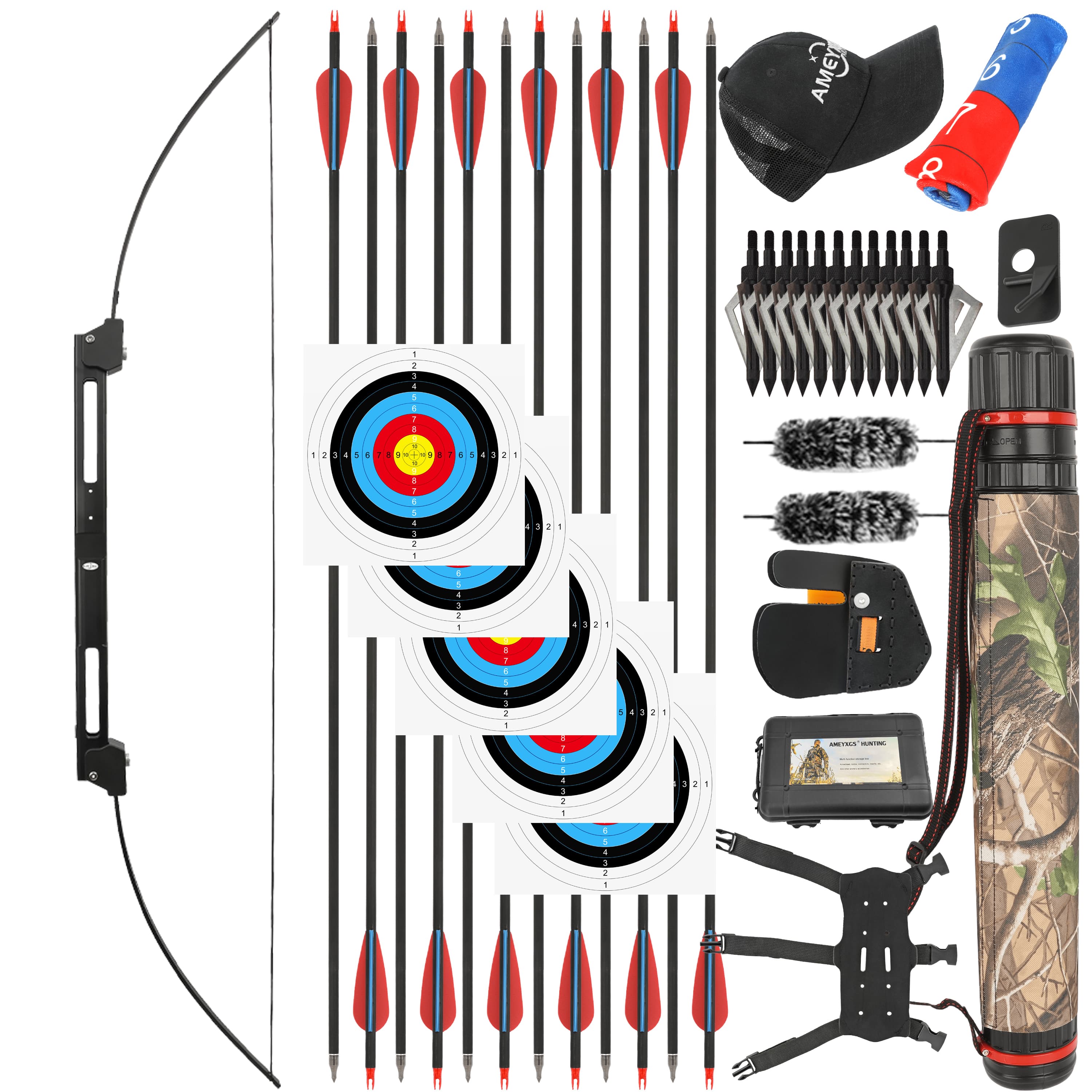 35lbs Folding Recurve Bow 58" RH/LH Outdoor Hunting Shooting