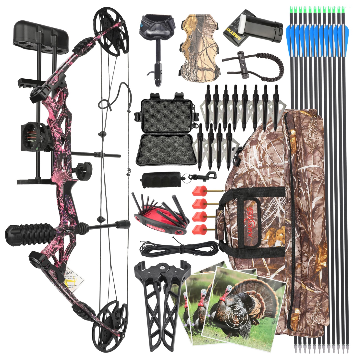 Kaimei Han Compound Bow Kit Hunting & Target Practice 30-60 LBS 