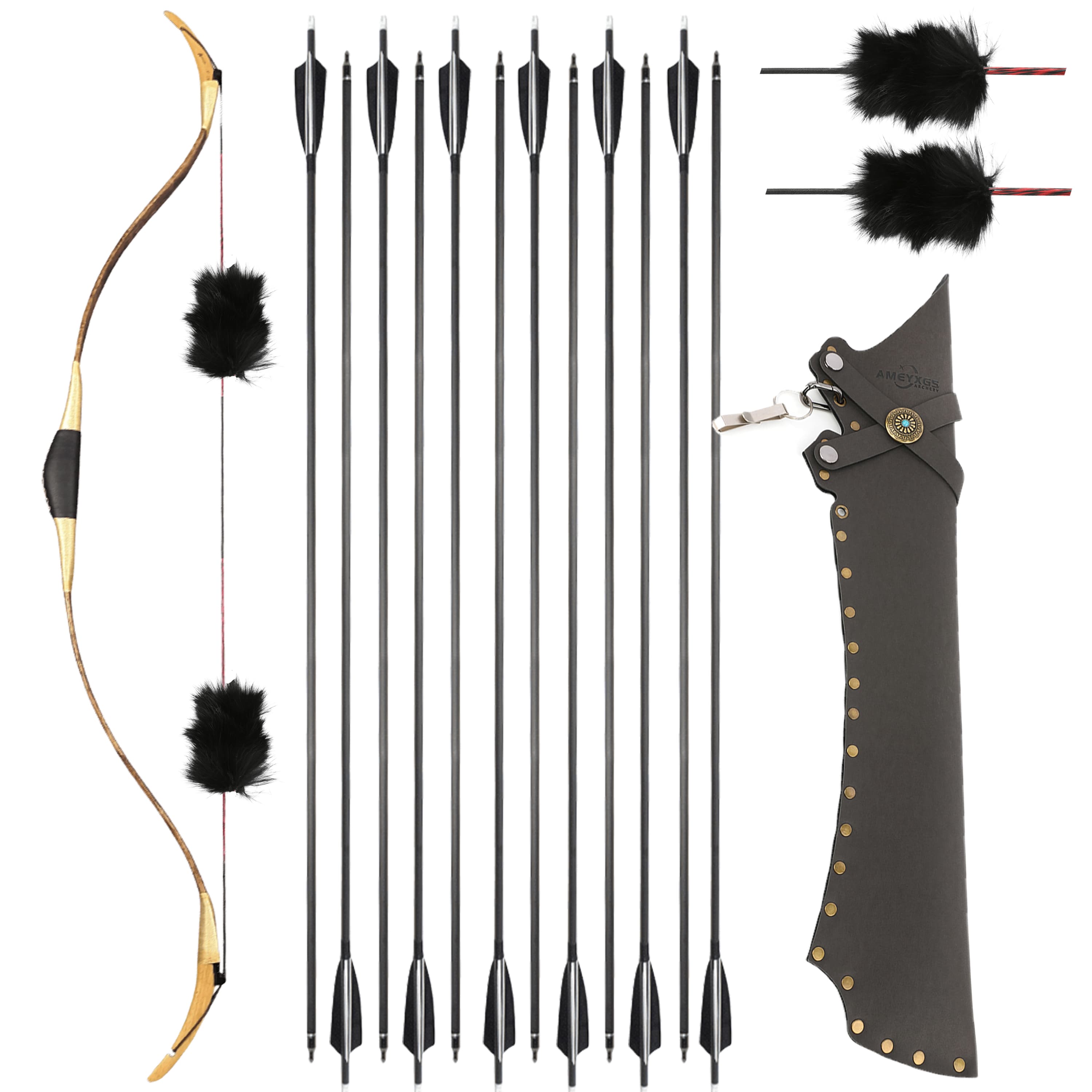 Archery Turkish Recurve Bow Arrow Traditional Horsebow 20-40lbs