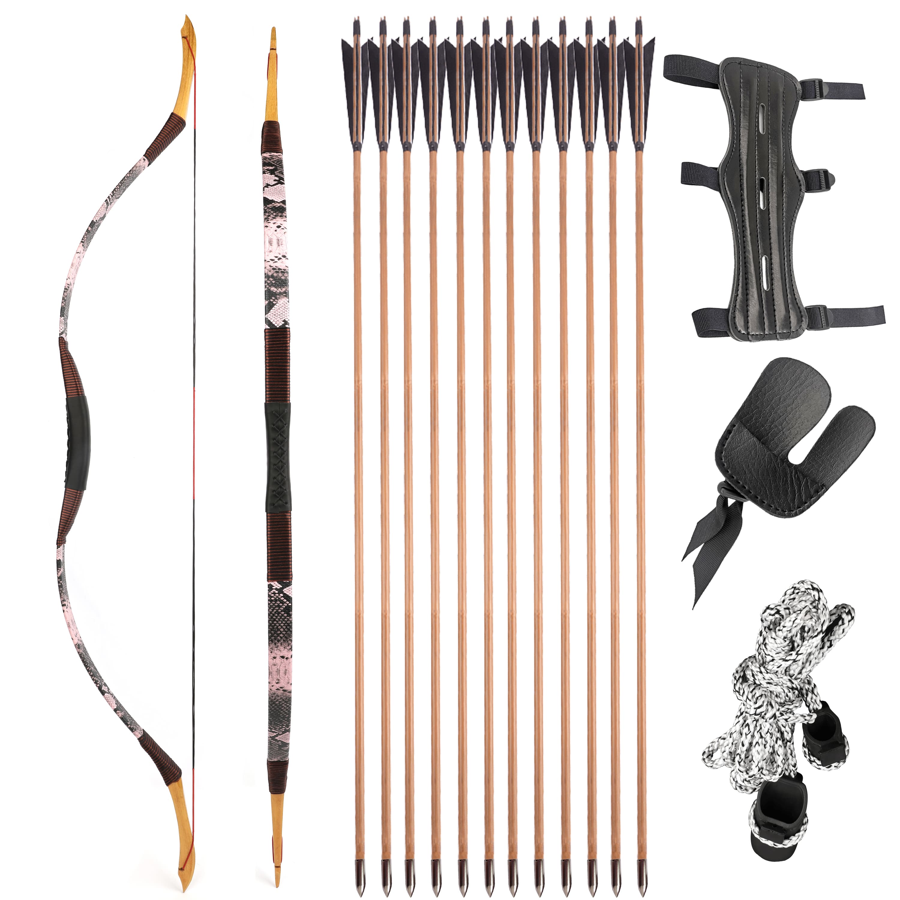 Traditional Wood Recurve Bow Handmade Horse Bow 20-50lbs