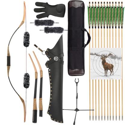 Takedown Traditional  20-35lbs Wooden Horsebow Kit Archery