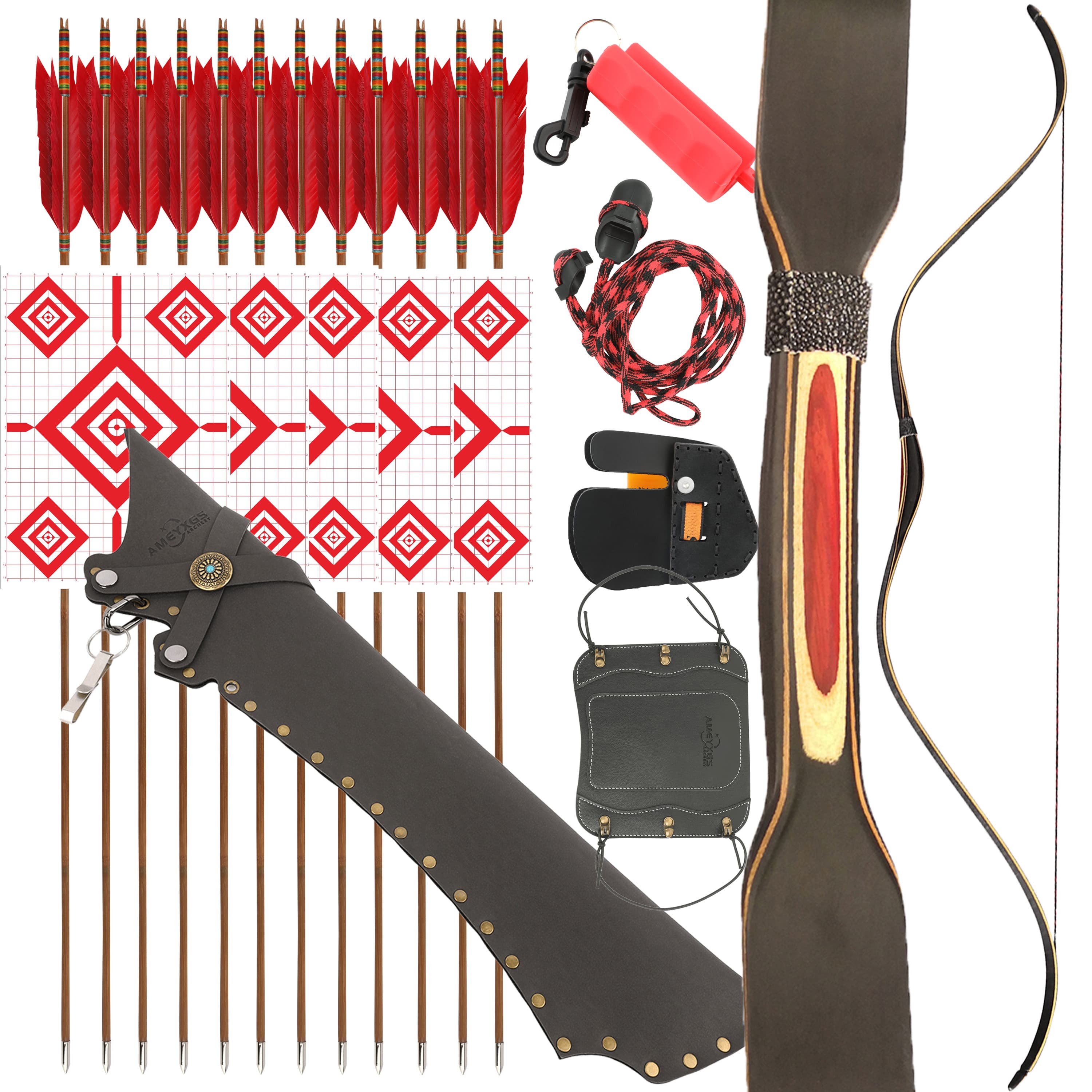 20-35lbs Traditional Bow Set Archery Hunting Bow 