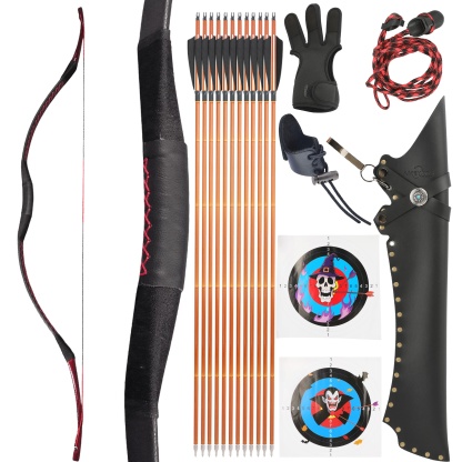 Mongolian Recurve Wooden Horsebow  25-55lbs for Archery