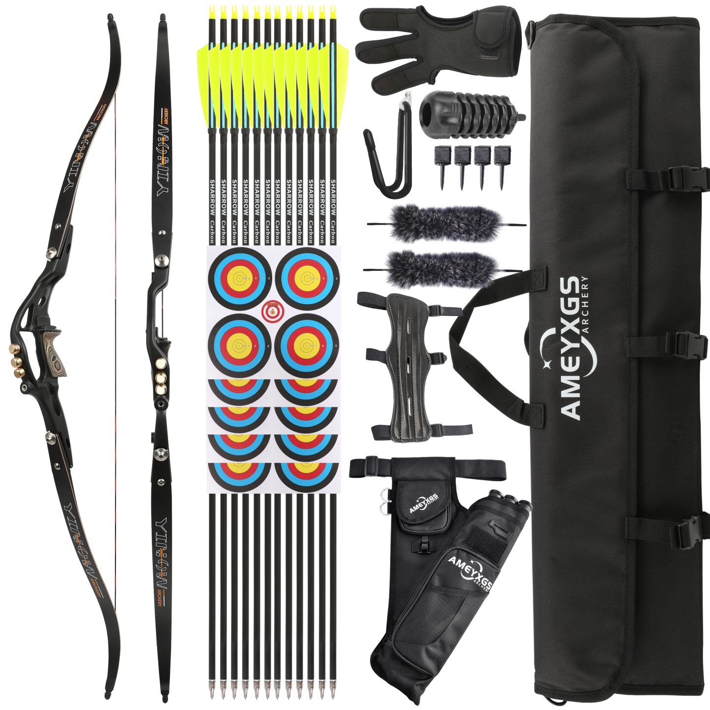 ILF 62" 20-50lbs Recurve Bow 19" Riser for Hunting Shooting