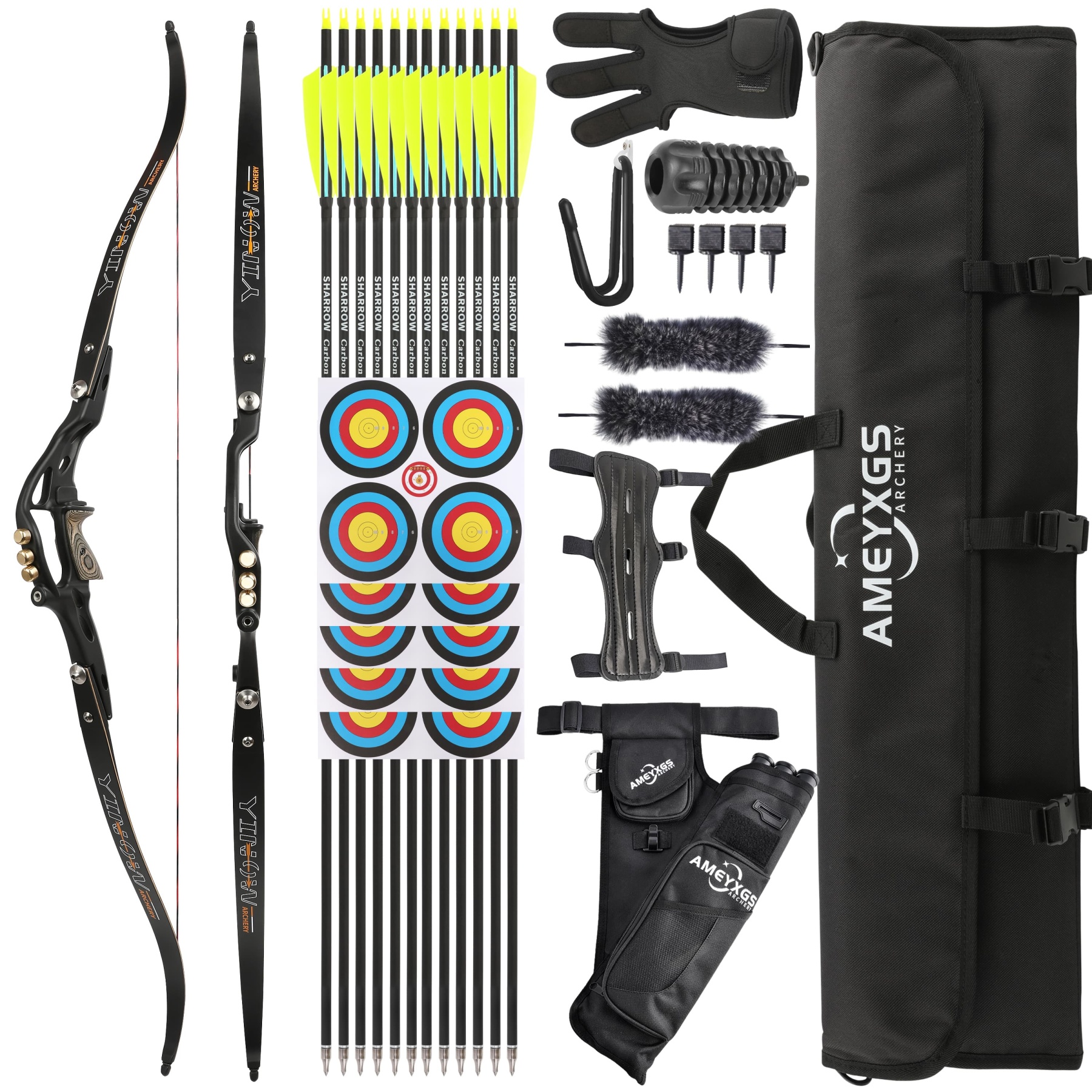 ILF 62" 20-50lbs Recurve Bow 19" Riser for Hunting Shooting