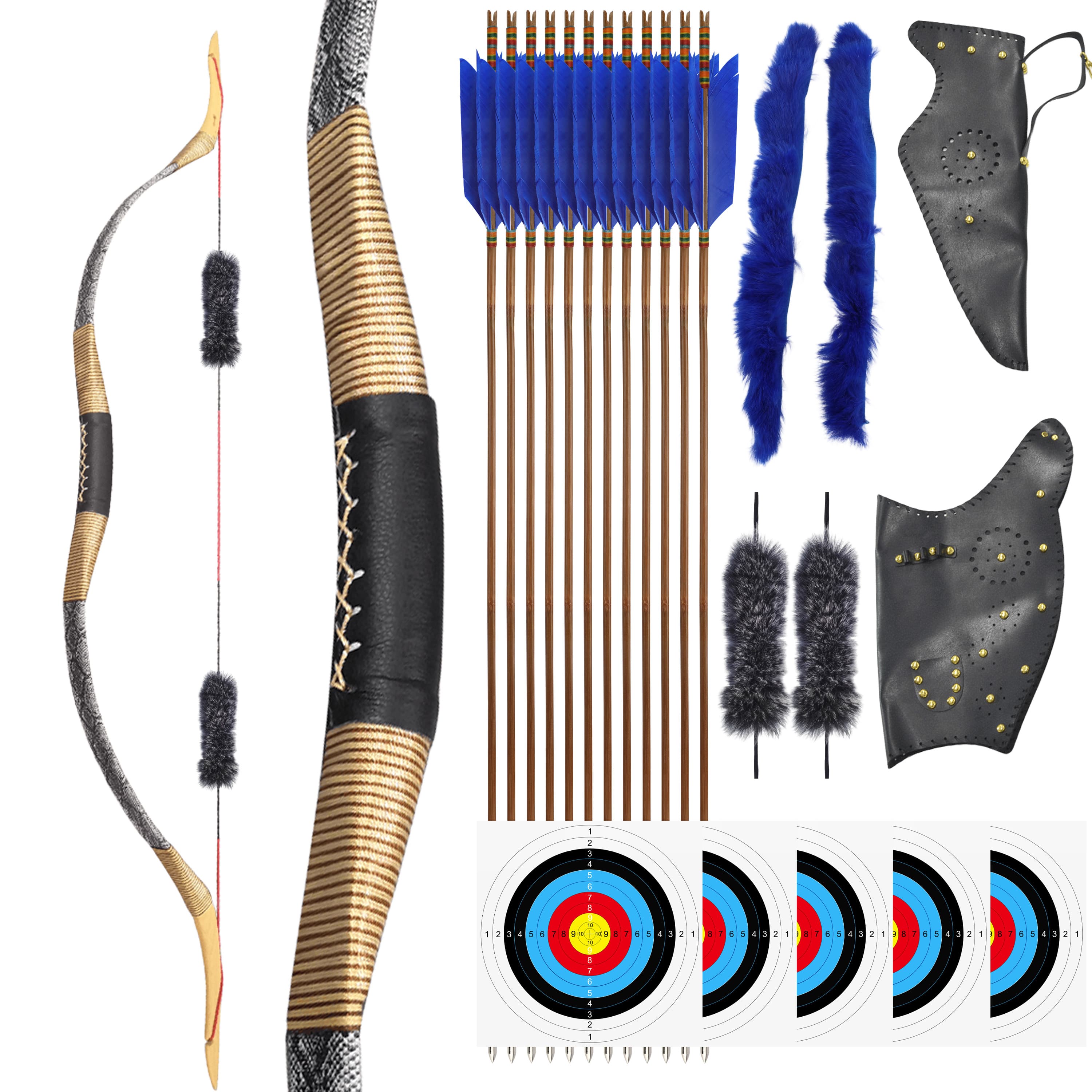 [Copy]64'' Archery Traditional Longbow Set 20-45lbs