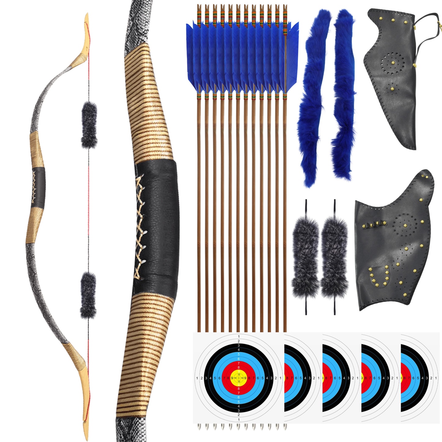 [Copy]64'' Archery Traditional Longbow Set 20-45lbs