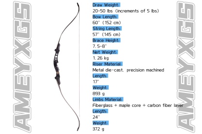 60" Recurve Bow Set 20-50lbs