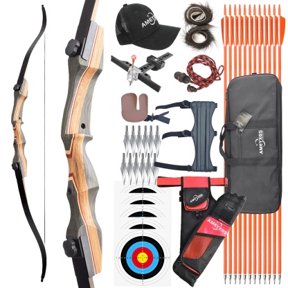 AMEYXGS Archery Recurve Bow and Arrow Set Hunting Bow Kit RH