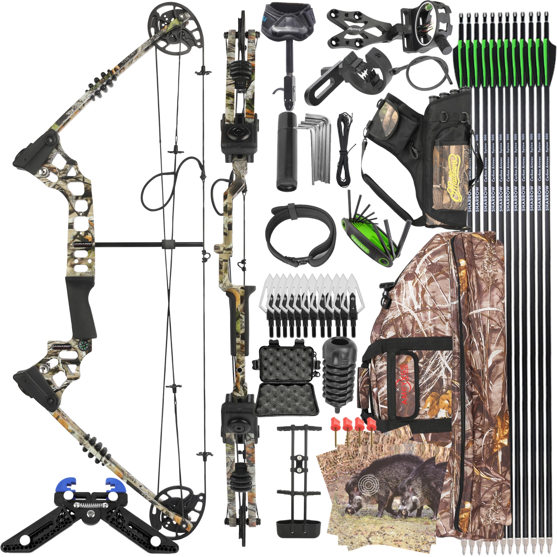 JUNXING X8 Compound Bow Kit Hunting&Target 20-70lbs