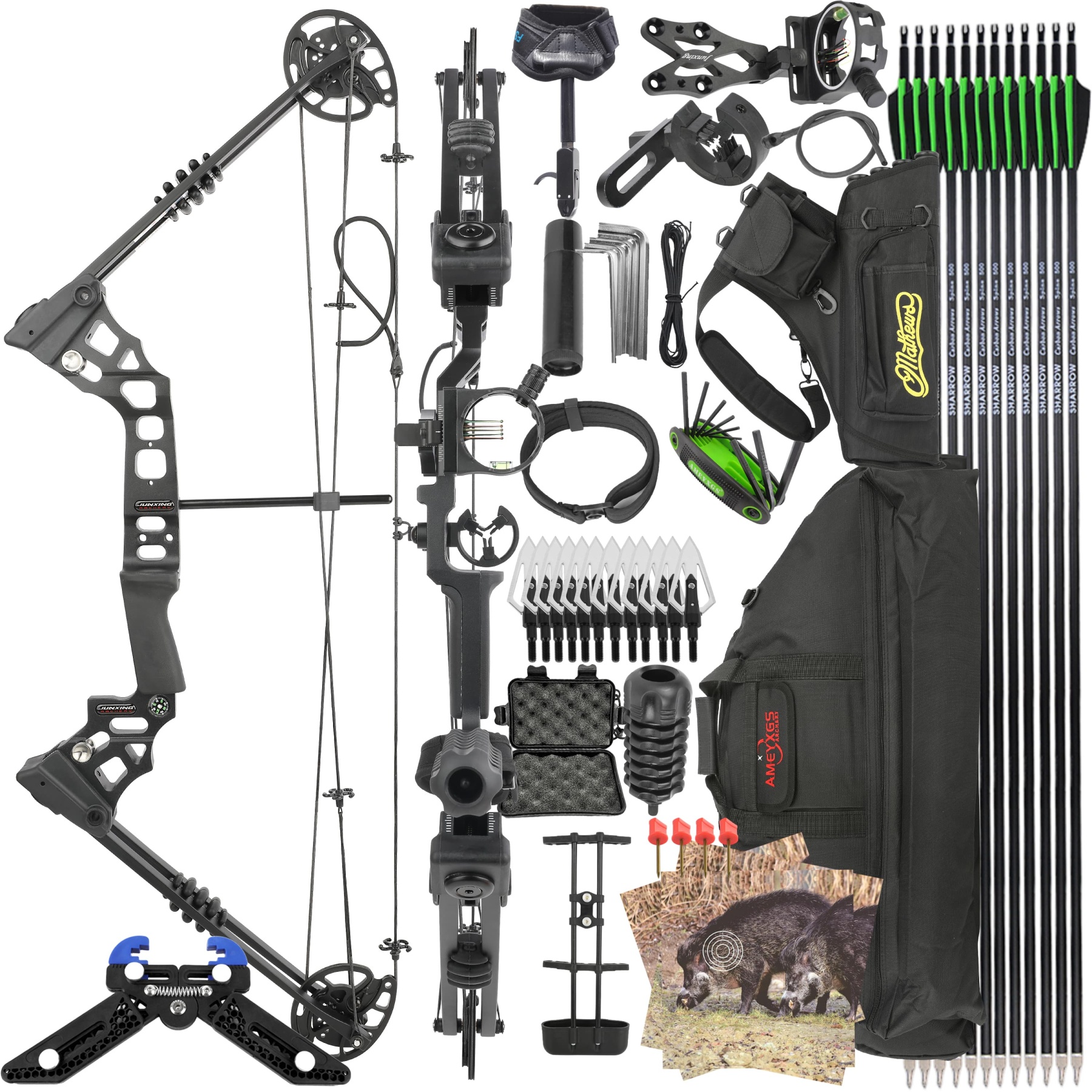 JUNXING X8 Compound Bow Kit Hunting&Target 20-70lbs