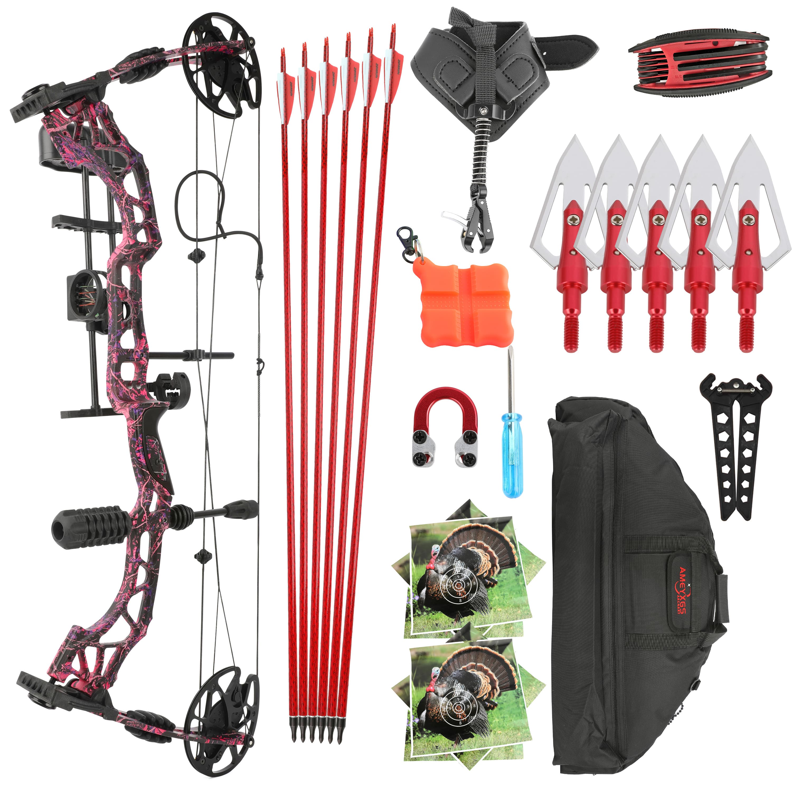 KAIMEI QIN Compound Bow and Arrows Kit Hunting 30-70lbs