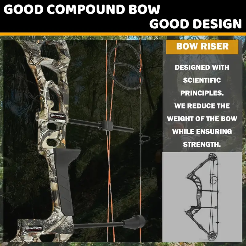 JUNXING M121A Compound Hunting Bow Kit RH 0-70 lbs