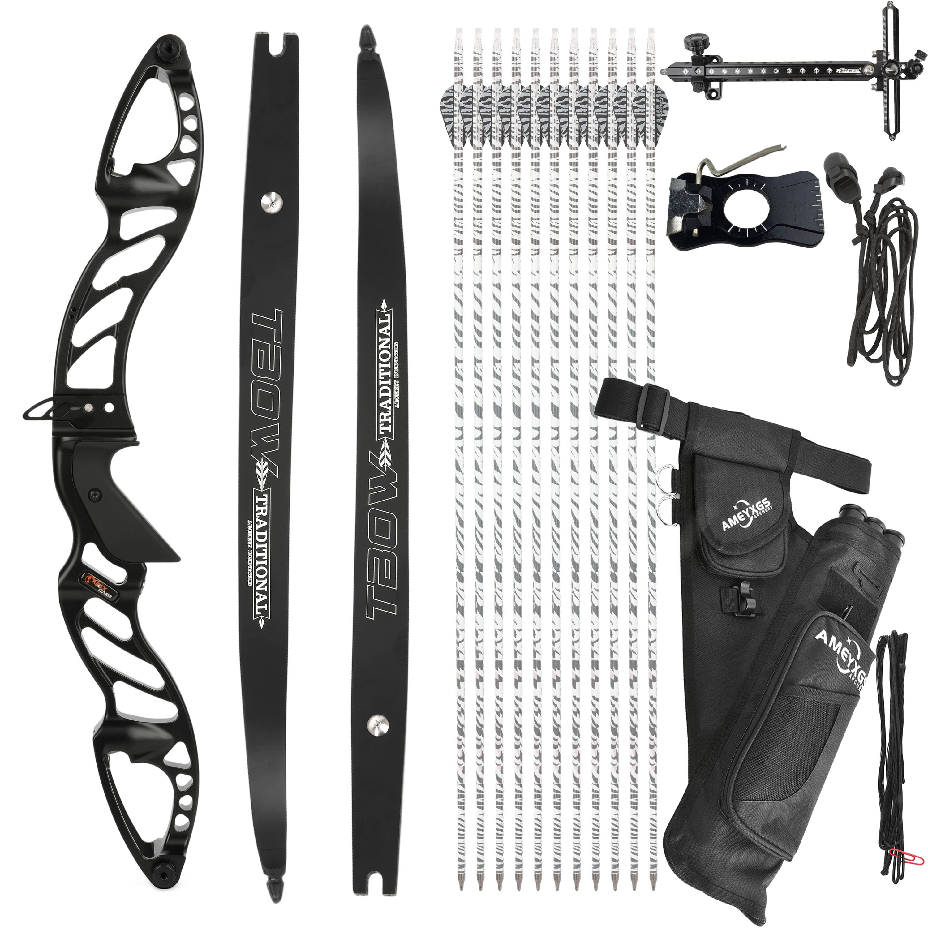 Archery 25-60bs Recurve Bow Kit Takedown Hunting Bow