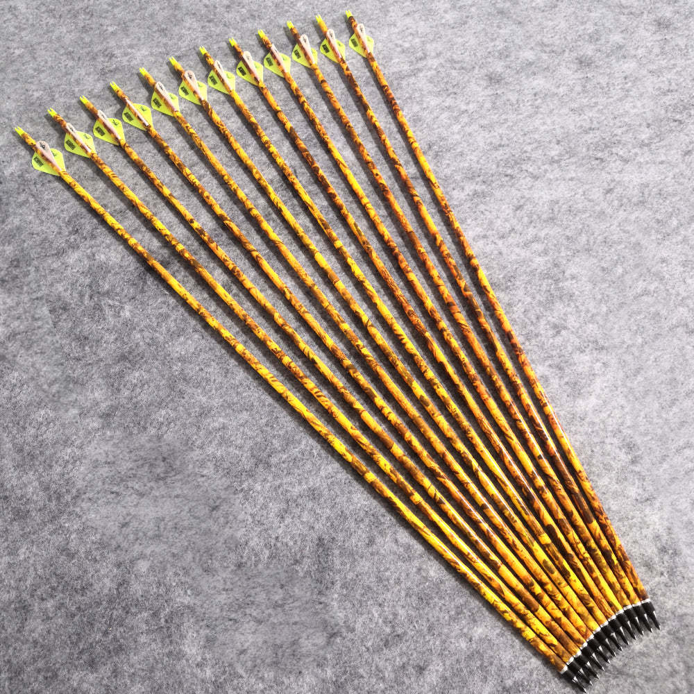 🎯Camouflage Carbon Arrow Spine 600 for Archery Hunting Target Practice-AMEYXGS Archery