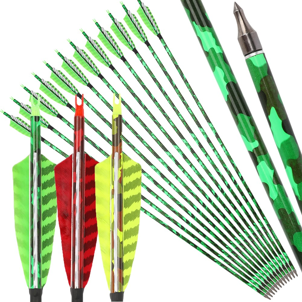 30" Spine 500 Carbon Arrows with Turkey Feather 12pcs