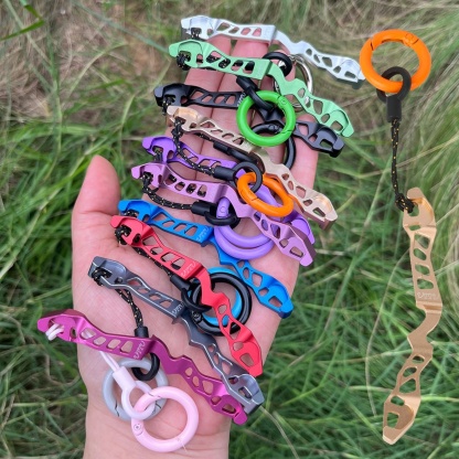 Mini Recurve Bow Riser Keychain Archery Aluminum Keyring