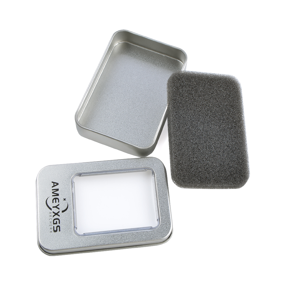 AMEYXGS Tin Box with Foam 6 Arrowheads and Arrow Box (Silver)