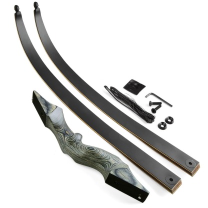 Black Hunter Wooden Recurve Takedown Bow for Adults