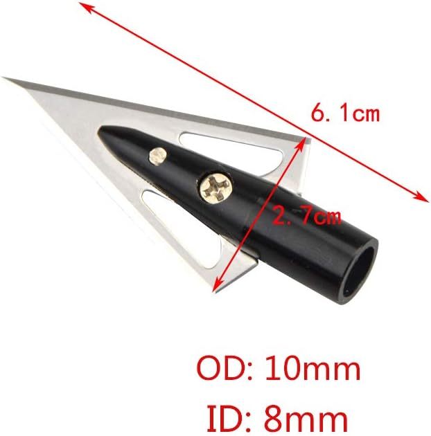 🎯Archery 2 Blade Arrowheads 100 Grain Glue on Points 3D Hunting Practice for Compound Recurve Bow-AMEYXGS Archery